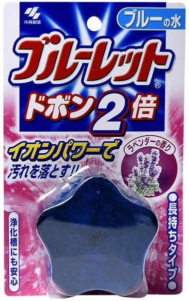 Таблетка для бачка унитаза Kobayashi Bluelet Dobon W с эффектом окрашивания воды, лаванда, 120 г