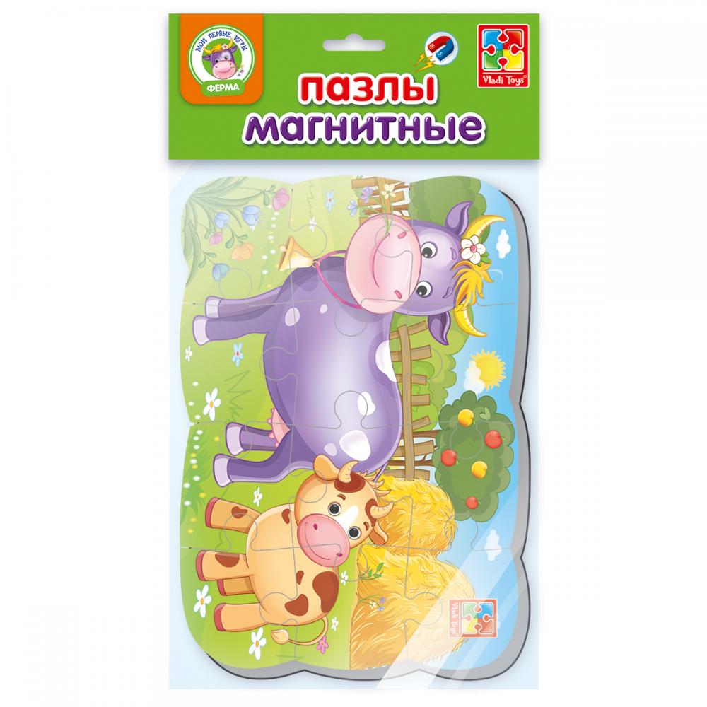 VT3205-55 Пазлы на магните Мои первые игры "Коровка"