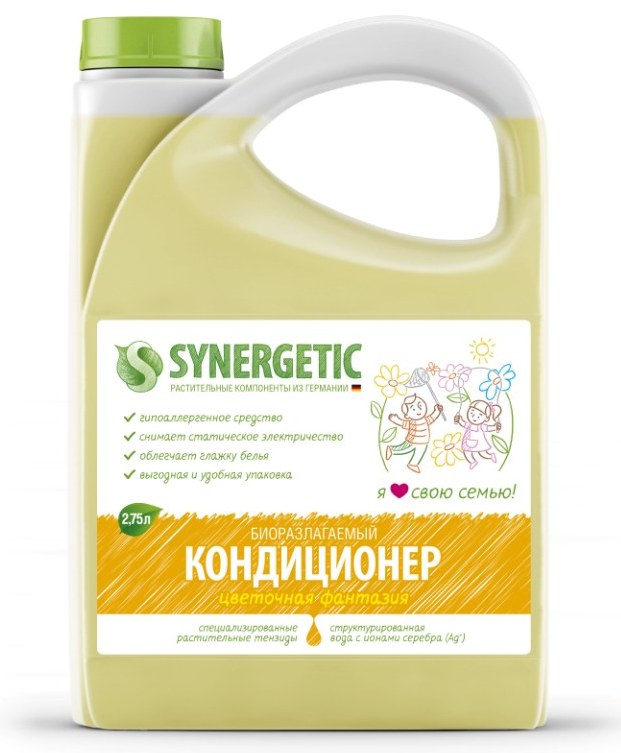 Кондиционер для белья Synergetic Цветочная фантазия, 2,75 л