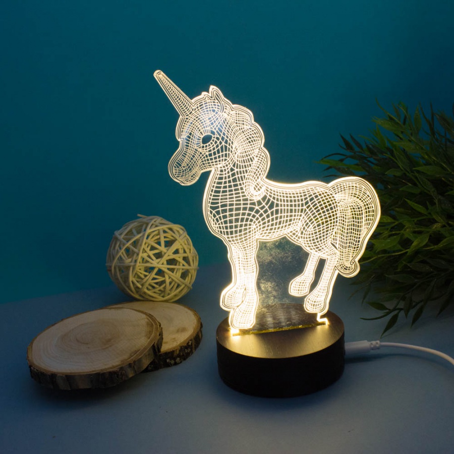 М8366 3D светильник Единорог