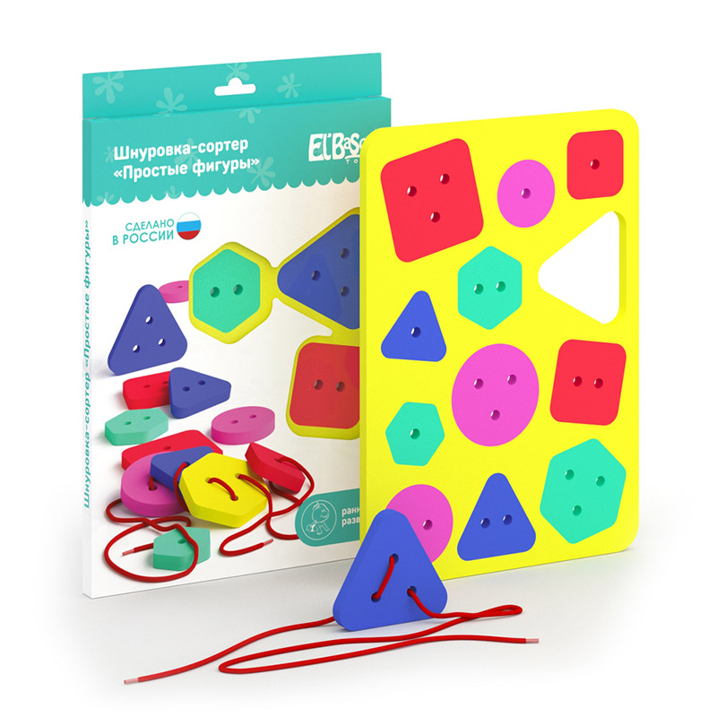 01-005 Шнуровка-сортер "Простые фигуры"