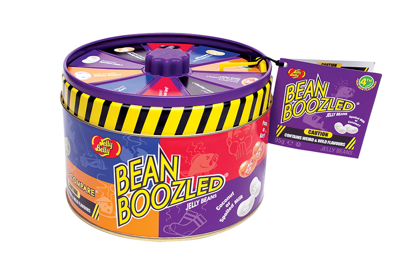 62283 Драже жевательное "Jelly Belly" ассорти "Bean Boozled" 95г в жестяной банке с вращающимся диском