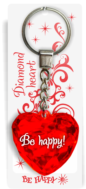 20 Брелок сердечко "Be happy"