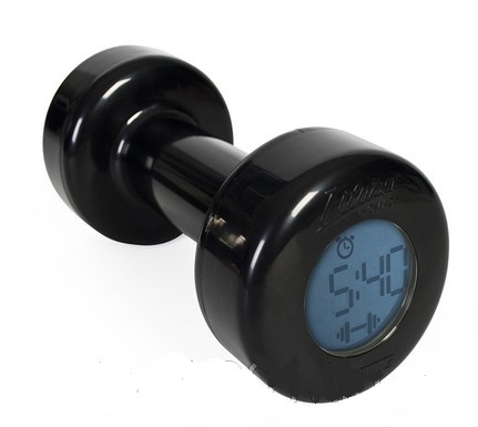 LF19165 Часы-будильник "Гантель" (черный)