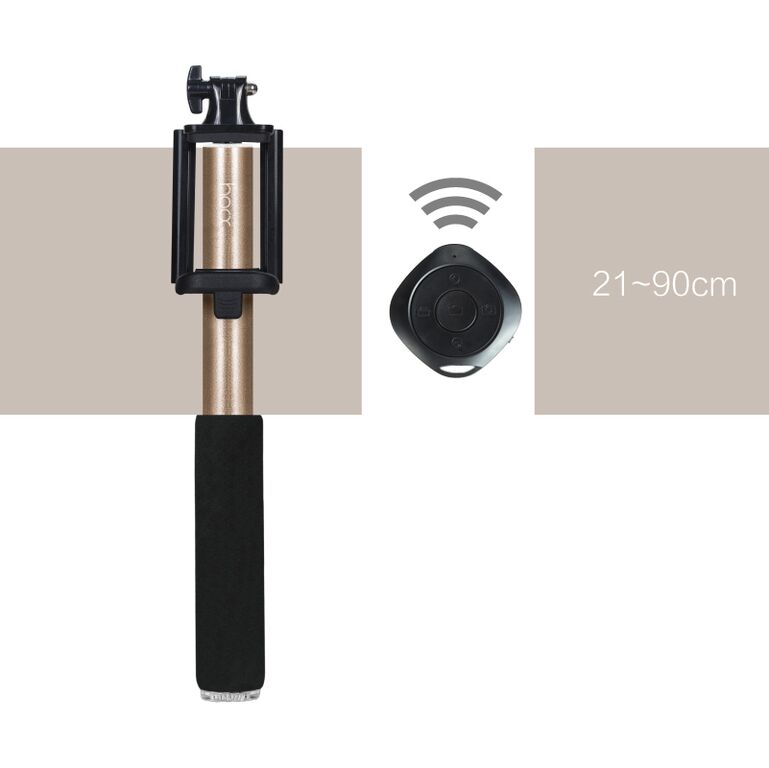 HO-SF811-GO Монопод для селфи hoox Selfie Stick 811 Series, (золотой ) 21-90 см