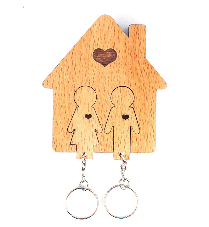 1501 Ключница с набором брелоков "Мальчик и девочка"