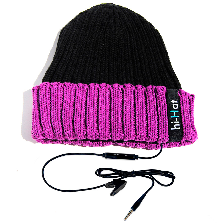 hi-Hat Шапка со встроенной гарнитурой (черная/фиолетовая)