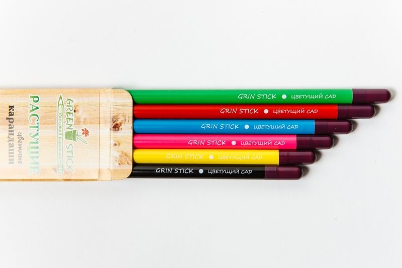 GSK-06-02 Растущий карандаш "Цветущий сад" цветные (6 шт)