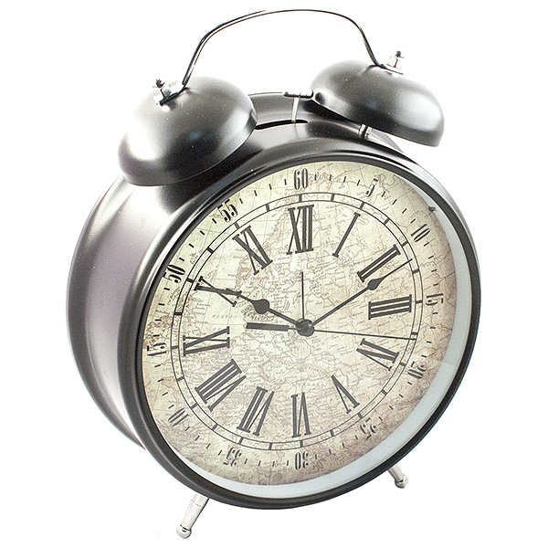 CBS001-003C42-96597 Часы Будильник ГИГАНТ классика №1 Черный