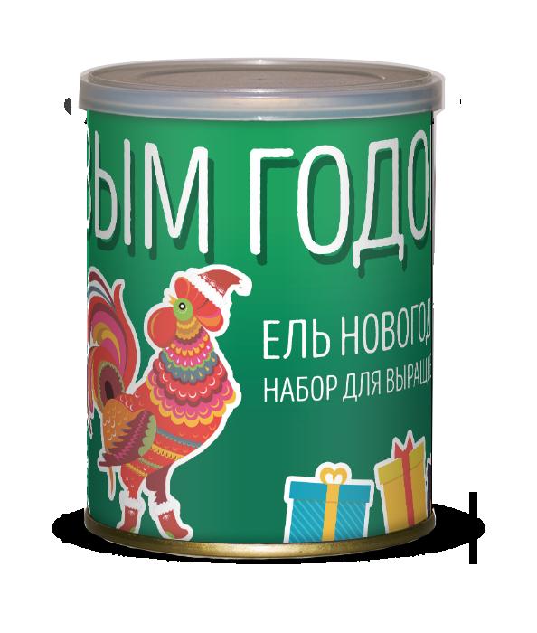 411791 Растение в банке "Петух - символ года 2017" (Ель) набор для выращивания