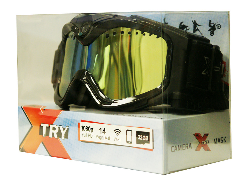 XTM100 Цифровая камера-маска X-TRY HD1080P WiFi (линза золотая)