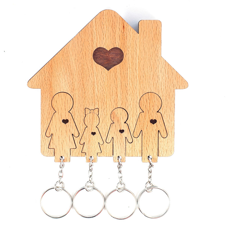 1504 Ключница с набором брелоков "Семья с сыном и дочкой"