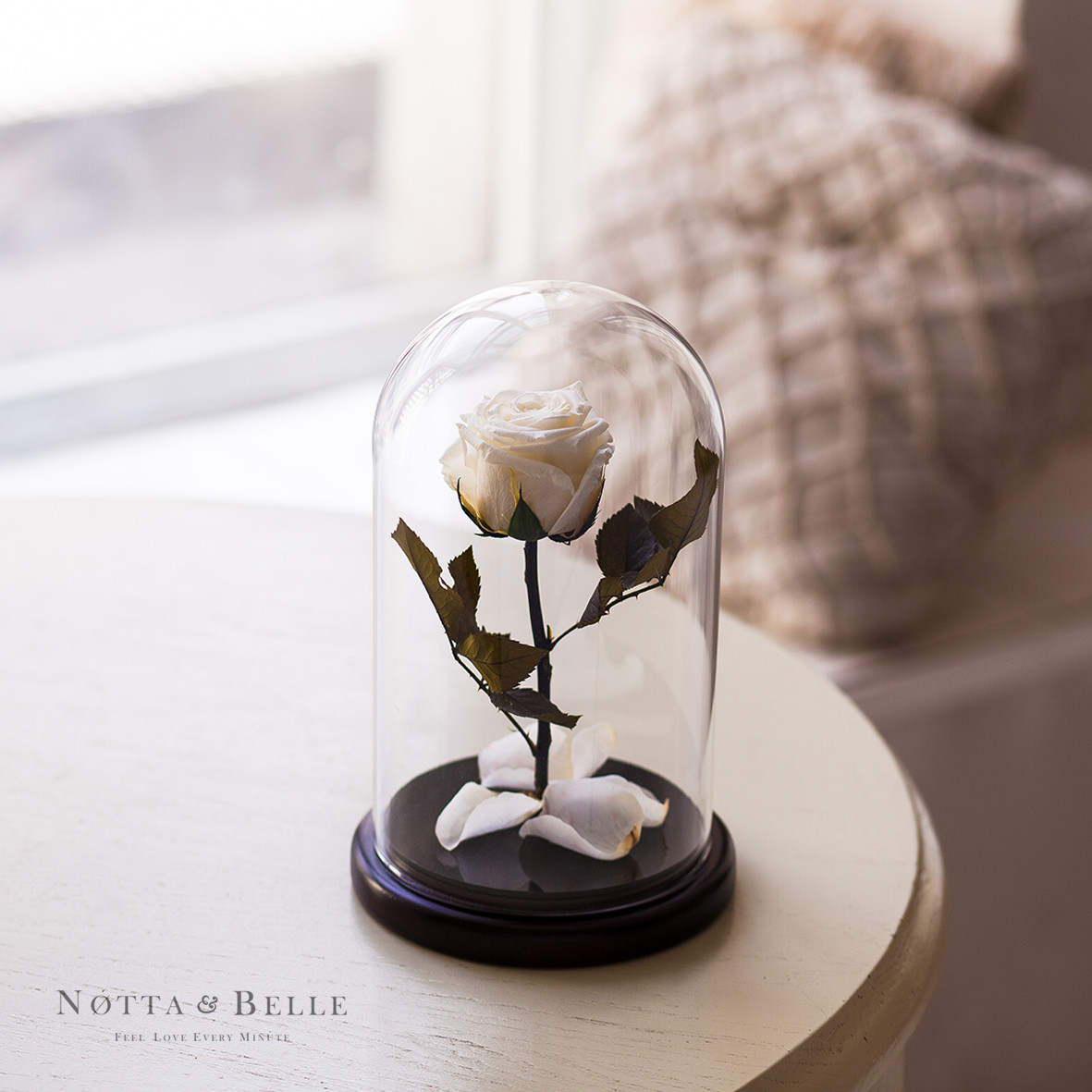 Mini Роза в стеклянной колбе  (шампань)