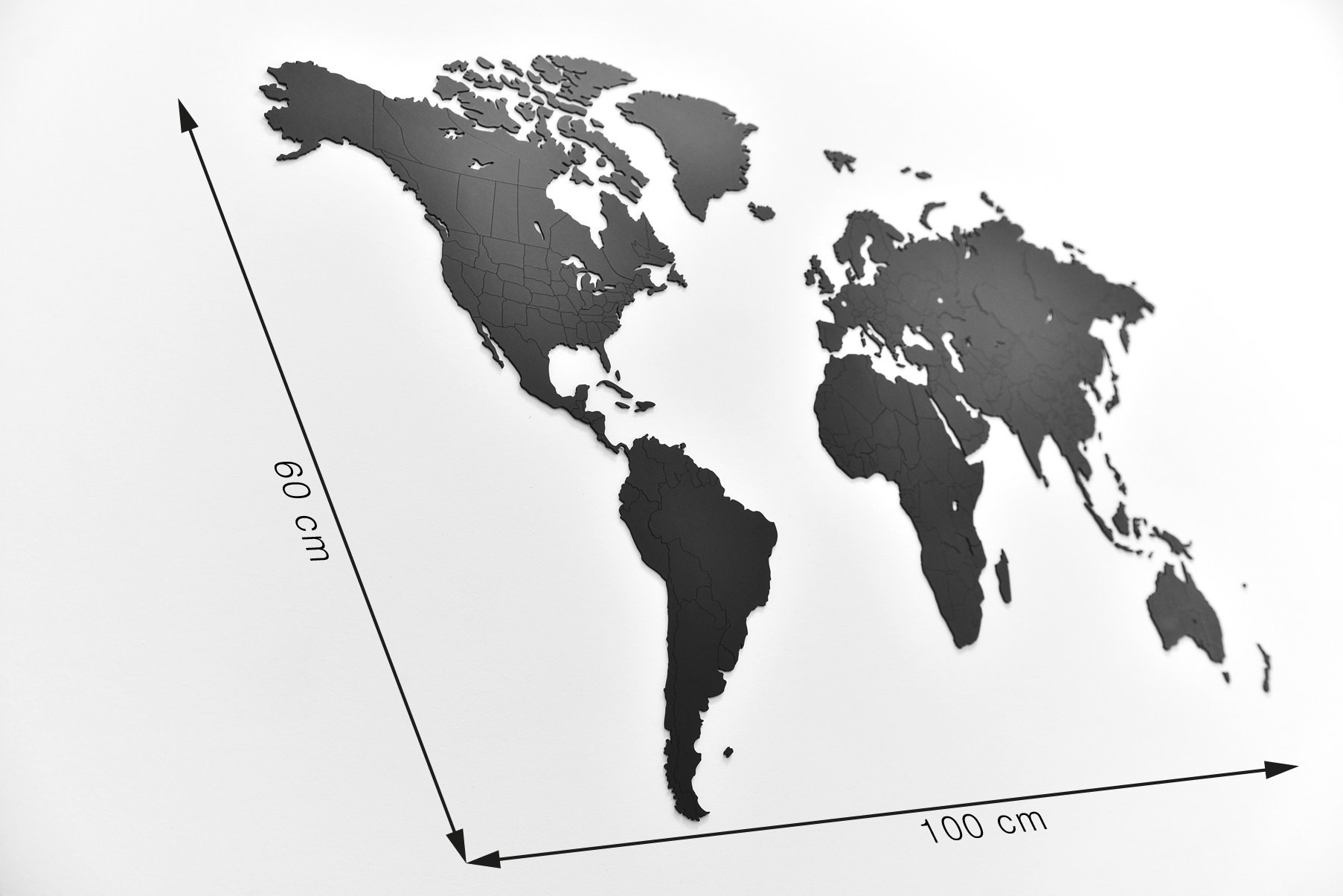1621 Пазл Карта мира черная 100 см х 60 см