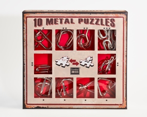 473358 Набор из 10 металлических головоломок (красный)
