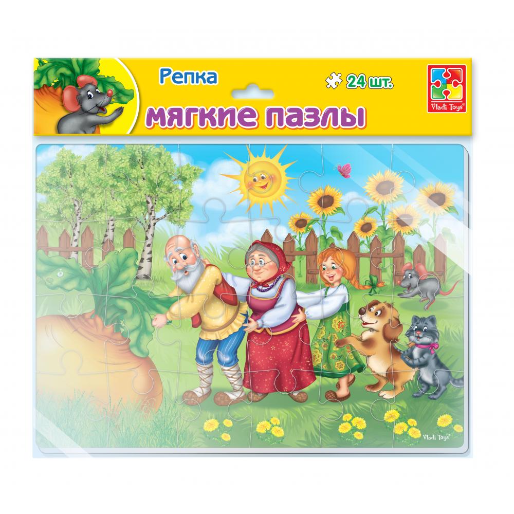 VT1102-16 Мягкие пазлы Сказки "Репка" А4 24 элемента