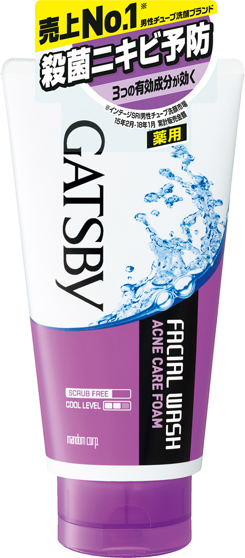 Крем-пенка для мужчин Gatsby для жирной и проблемной кожи, 130 г