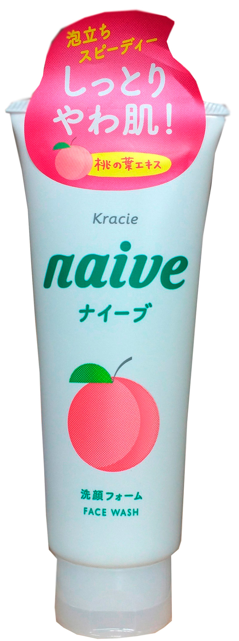 Пенка для умывания Kracie Naive с экстрактом листьев персикового дерева, 130 г