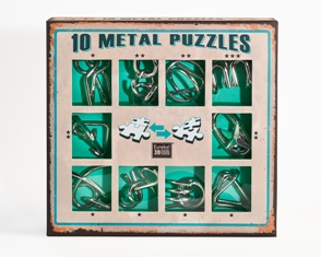 473357 Набор из 10 металлических головоломок (зеленый)