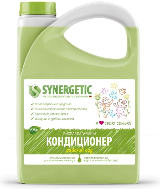 Кондиционер для белья Synergetic Райский сад, 2,75 л