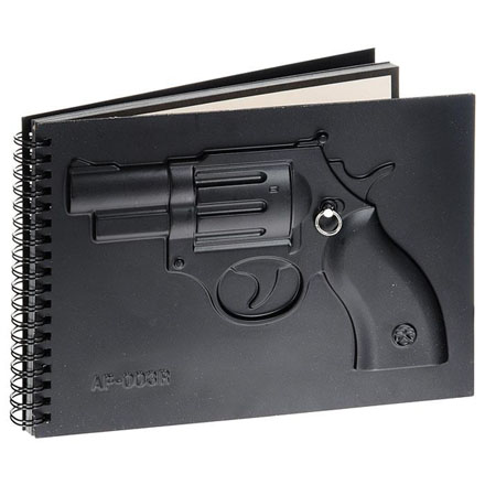 CBS001-001D21-93535 Блокнот с оттиском пистолета (черный)