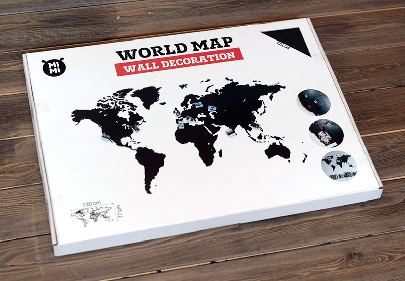 17-01-DEMO Карта World Map Wall Decoration Black