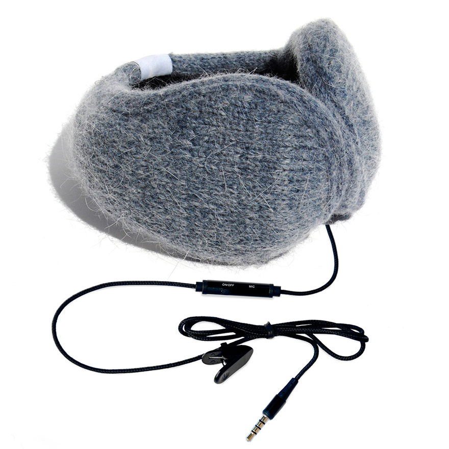 hi-Ear Наушники - гарнитура (вязанные,серые,кашемир)