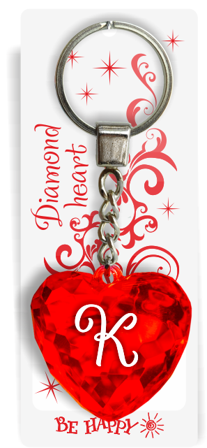 52 Брелок сердечко "К"